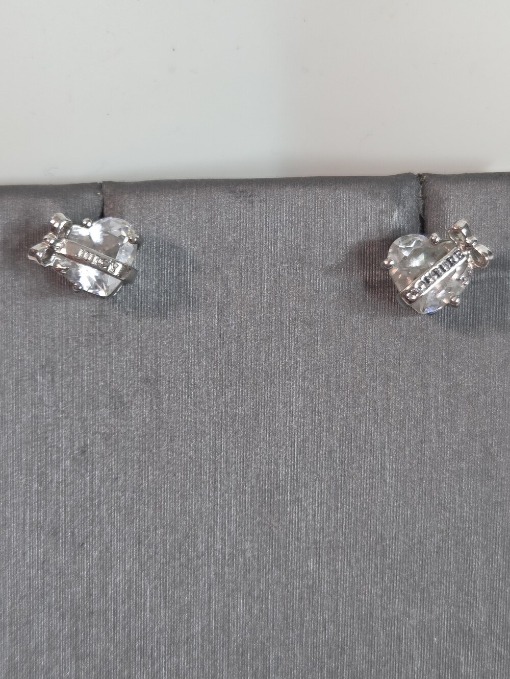juicy couture silver tone pierced earrings y2k 2000s heart bow crown